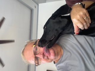 Trevor with family dog